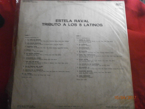 Estela Raval Presenta Tributo A Los 5 Latinos (vinilo) 1980 (Usado)