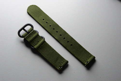 Correas Liberación Rápida N18 Para Seiko Snk805 Nylon 18mm Verde 1.8 Cm