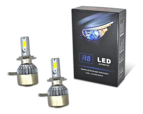 Lampada Led Encaixe H7 50w 6000k 6000 Lumens 12v R8 Kit