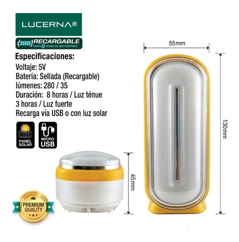 Linterna Y Lámpara De Led Recargable Lucerna