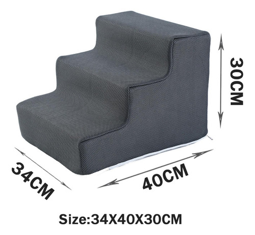 Escaleras Para Perros, Rampa Para S 3 Peldaños Gris Oscuro