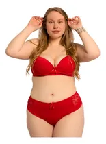 Comprar 1 Conjunto Lingerie Plus Size Sutiã E Calcinha Renda Luxo