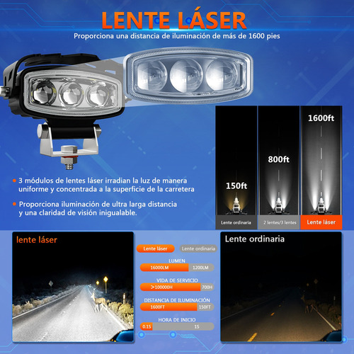 2pcs Led Farol Explorers Lupa Laser Strobe Motocicleta Auto