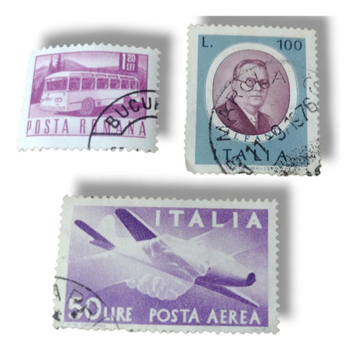 Sello Postal Estampilla Italia Surtido Varios Temas X 3u