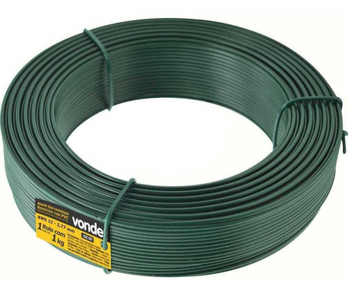 Arame Galvanizado Revestido Com Pvc Verde 1 Kg Bwg 12 Vonder