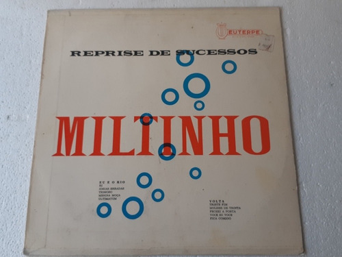 Disco Lp  Miltinho /  Reprise De Sucessos / Euterpe 1964