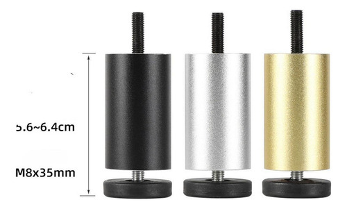 2x Muebles Ajustables Patas Reemplazo De Metal A 12 Cm Oro