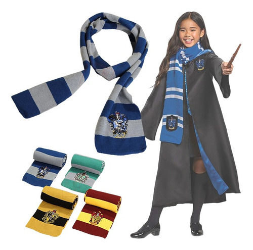 Bufandas Con Harry Potter Gryffindor Slytherin Hogwarts Color Azul