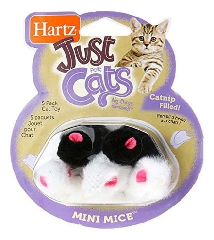 Hartz Just For Cats Catnip Mini Mice Cat Toys  Paquete De 5