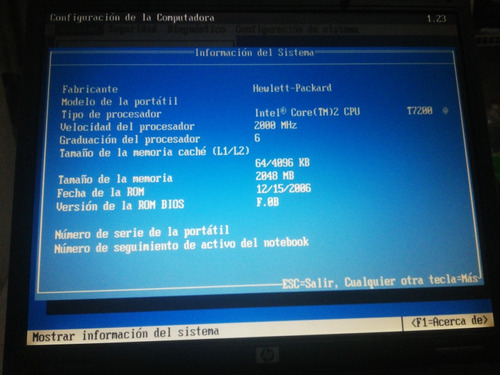 Laptop 2da Mano/hp Aprox 2006/estado Aceptable