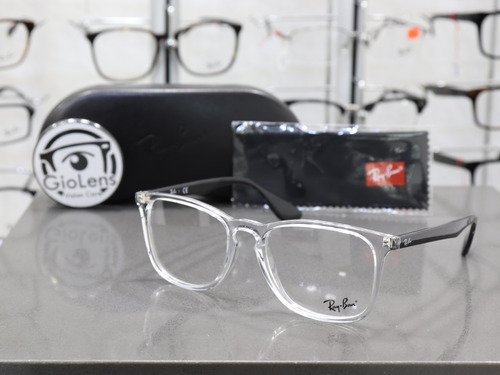 Lentes Ray Ban Rx7074 5943 Transparente Oftalmico Color Blanco / Negro