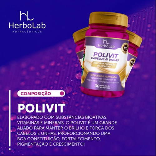 Polivitamínico Cabelos e Unhas em cápsulas com Biotina, vitaminas e minerais