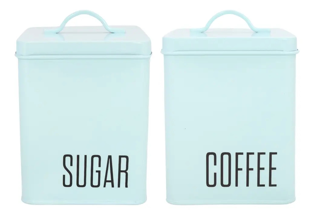 Jogo Potes Haüskraft Aço Azul Para Mantimentos Açúcar Café 1,2L & 900ml