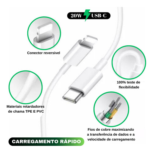 Carregador Fonte Turbo Para iPhone 8 X Xr 11 12 13 14 Promax
