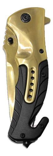 Canivete Tatico Pesca Dourado Semi Automatico Quebra Vidro