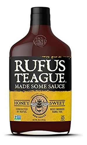 Salsa de BBQ Rufus Teague BBQ WHISKEY MAPLE sin gluten en frasco 454 g