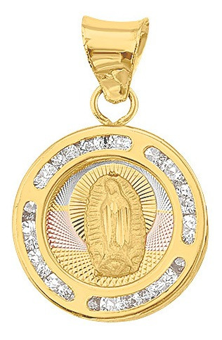 Medalla Mini Gpe Rayos 3col Oro 10k - 1722