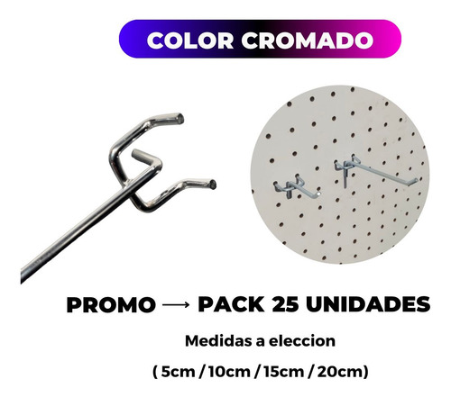 Ganchos Panel Ranurado O Perforado 5 Cm