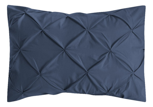 Edredón Plisado Azul Índigo Queen Size - Pintuck Microfibra