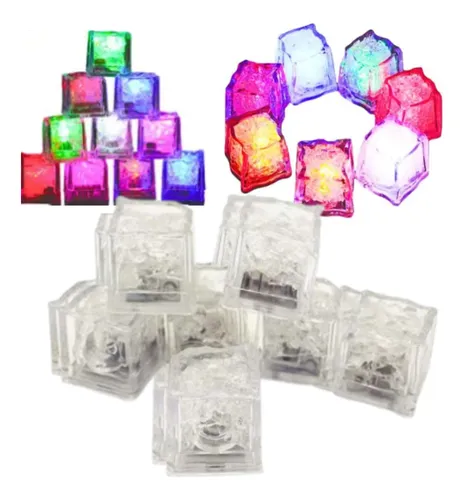 comprar Caixa Gelo Led Pisca Colorido Drink Neon Balada Festa 12un