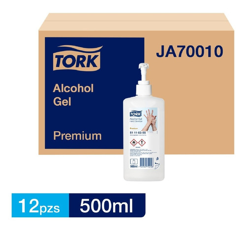 Imagen 1 de 2 de Alcohol Gel 79% Tork Premium Botella Dosificadora 12 X 500ml