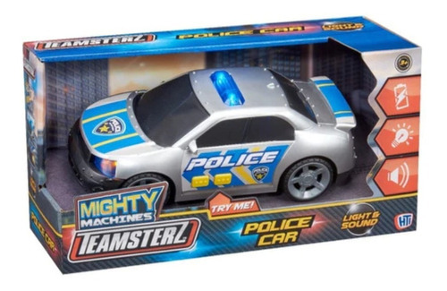 Teamsterz Vehículos Con Luz Y Sonido 28cm Wabro Personaje Auto Policía Gris