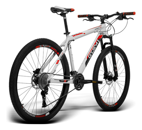 Bicicleta Aro 29 Gts 27v F. Hidráulico Trava Guidão Expert P Cor Branco-vermelho Tamanho Do Quadro 19