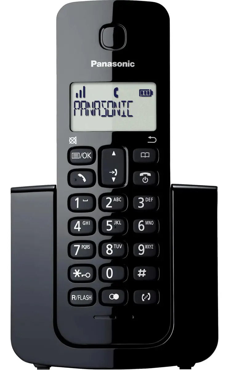 Telefone sem fio Panasonic Kx-Tgb110lbb preto piano com identificador de chamadas