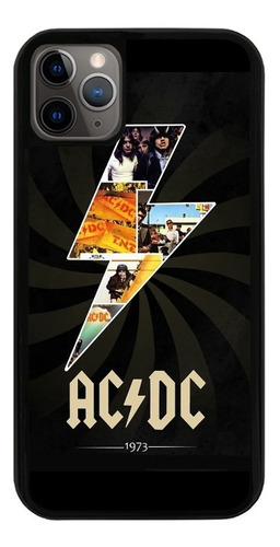 Funda Uso Rudo Tpu Para iPhone Ac Dc Rock Musica Moda Negro