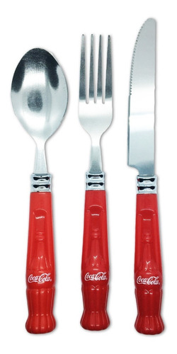 Juego De 3 Cubiertos Coca Cola Cuchara Tenedor Y Cuchillo