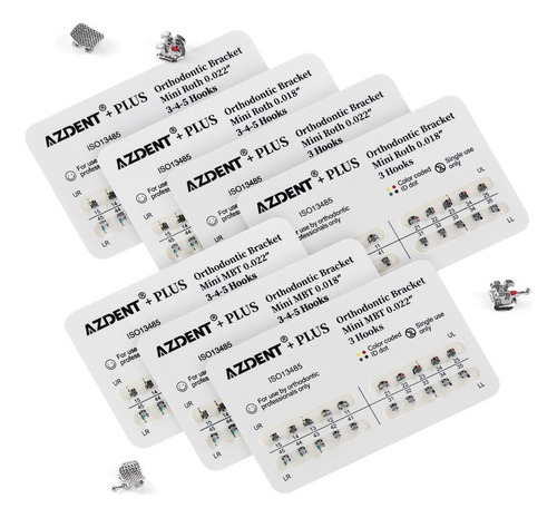 50 Kits Azdent Plus Roth 0.022 Mini 3-4-5 + Regalo Adhesivo