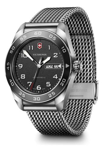 Victorinox, Reloj, Swiss Army Quartz, 42 Mm, Plata Plata Plata Negro