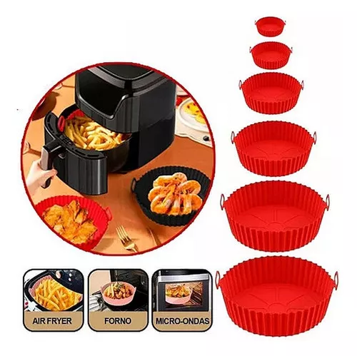 Forma Assadeira de Silicone Bolo para Air Fryer Microondas Forno 21cm