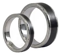 Comprar Set Alianzas Acero Damasco Y Carbono Anillos Boda Originales