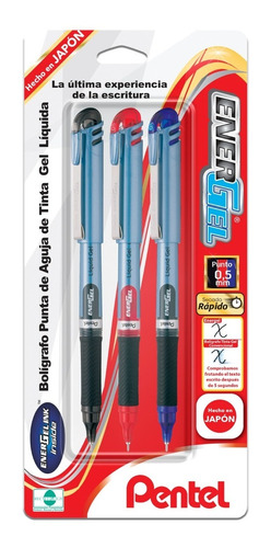 Bolígrafos Pentel Energel Tinta Gel Líquida 0.5 Mm 3 Piezas