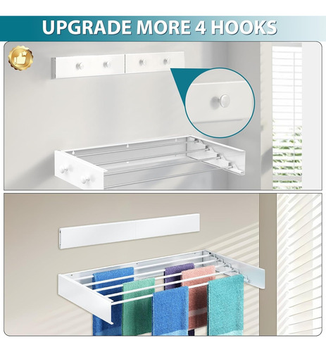 Estante Colgador De Ropa Extensible Pared Plegable Toallero