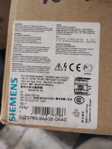 Breaker Industrial Siemens Tres Polos 630 Amp