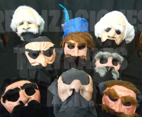 Máscaras De Cartapesta 8 (las Ocho) Para Teatro O Exhibición