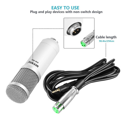 Newer Nw-800 Pro Studio - Kit De Microfono De Condensador Pa