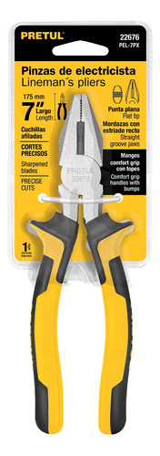 Alicate Electricista 7 Pulgadas Mango Comfort Grip Pretul