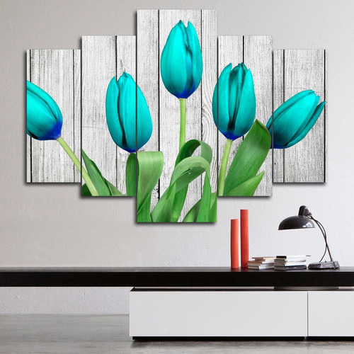 Cuadros Polípticos Flores Tulipanes (110x80cm)