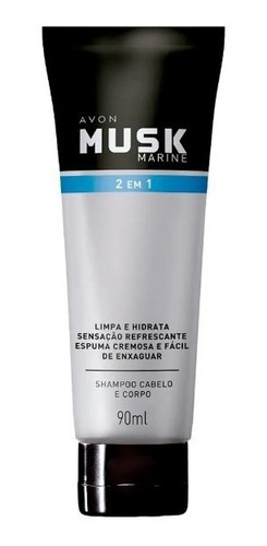 Imagem 1 de 1 de Shampoo Cabelo E Corpo Musk Marine 90ml - Avon