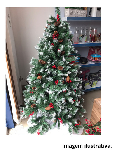 Árvore Nevada Cereja Pinha 1,80 Cm 838 Galhos Natal