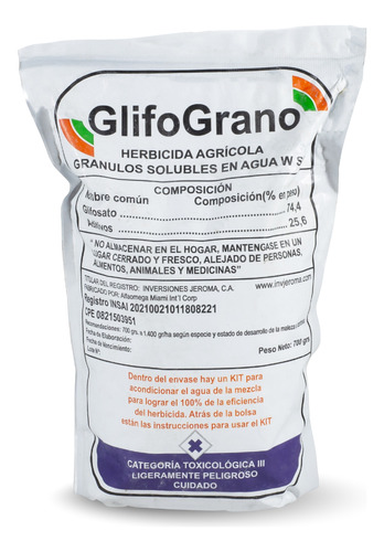 Glifograno Herbicida De Uso Agricola X 700gr