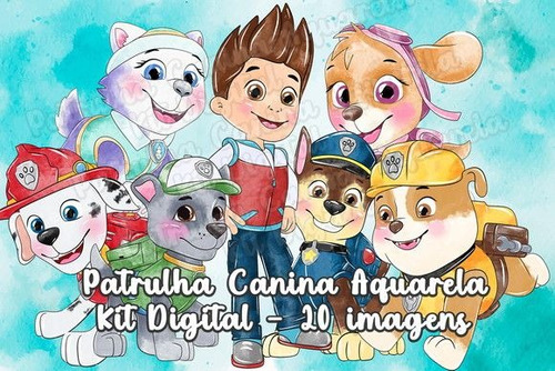 Papeles Digitales #04 - Patrulla Canina Acuarela - Paw Patro