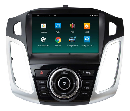 Multimidia Ford Focus Android 14 Carplay 2/32gb Wifi 9p 2cam