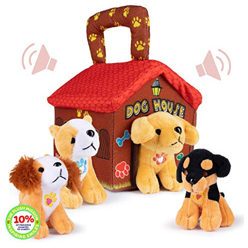 Talking Plush Creations Plush Dog House Carrier Con 4 6cznl