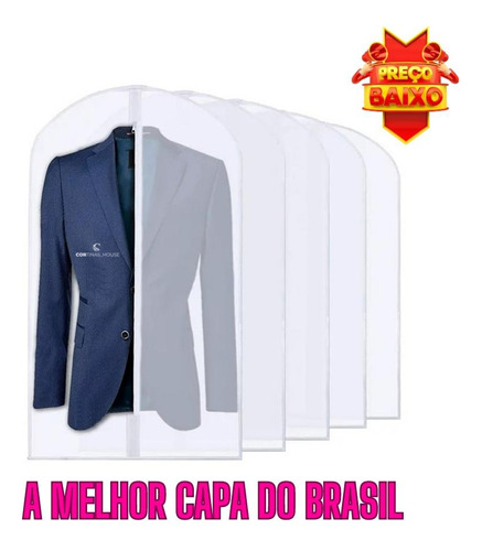 20 Capas Protetoras P/ Terno 100cm X 60cm Melhor Preço