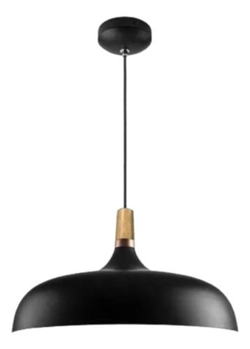 Colgante Acero Nórdico Ø50xh15cm Negro G + Lampara I Nido