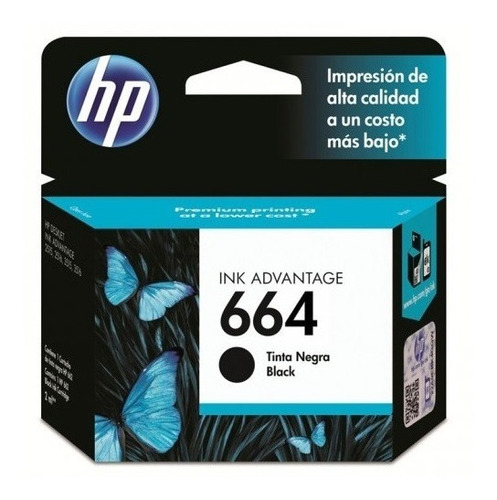 Tinta Negra Hp 664 Advantage (f6v29al) Para 1115, 2675, 4535